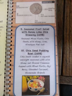 Menu page at Coffee Stains in Pai