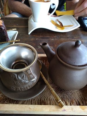 Soothing camomile tea at Coffee Stains in Pai