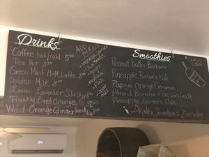 Drink menu at Shoot's Alive in San Pedro