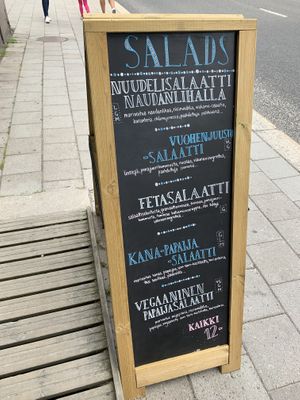 Vegan salad at Bagel House in Aabo