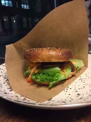 Vege Korea bagel at Bagel House in Aabo