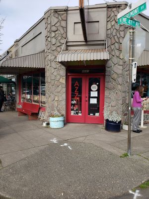 On the corner at Red Sauce Pizza in Portland