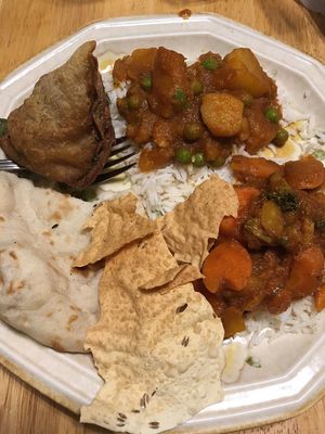house curry and alloo Matter at India Palace in Medford