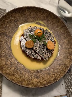 Sweet rice barberries almond milk   at Indian Accent in New York City