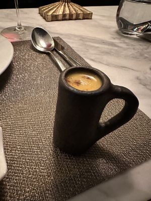 Pumpkin soup  at Indian Accent in New York City