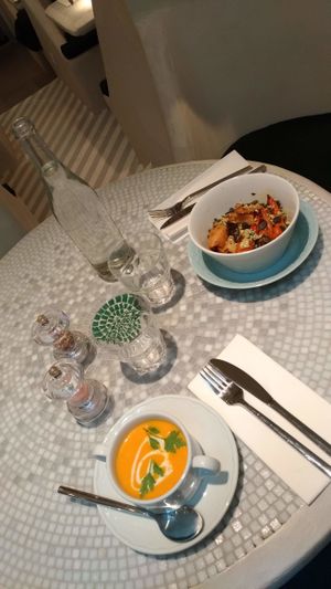 Soup of the day & vegan bowl at Chez Germain in Paris