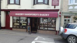 outside at Sandford's Bakery in Great Torrington