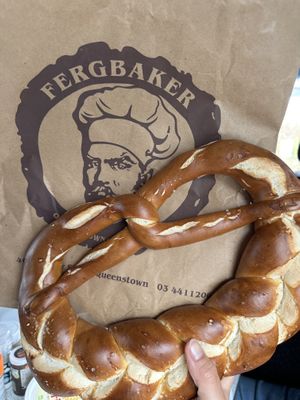 giant pretzel   at Fergbaker in Queenstown