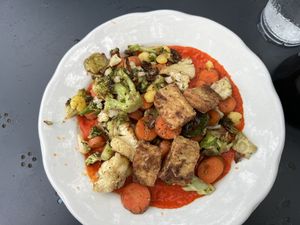 Blackened Tofu Hominy Hash  at Bird's Nest Cafe in Nashville