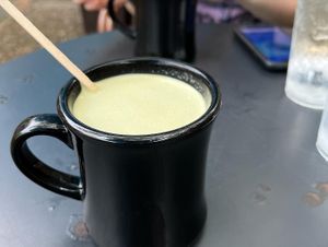 Matcha Steampunk w/oatmilk   at Bird's Nest Cafe in Nashville
