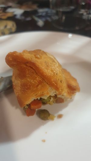 Vegan chamuca at Mother India in Figueira Da Foz