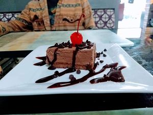 Chocolate mousse cake 💜 at Veggie Del Sol in Brownsville