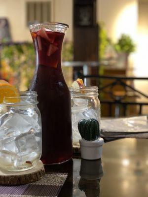 Sangria for brunch! Delicious and not overly sweet at Veggie Del Sol in Brownsville