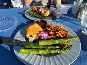 Cauliflower steak  at Steve's Steakhouse in Santa Catalina Island