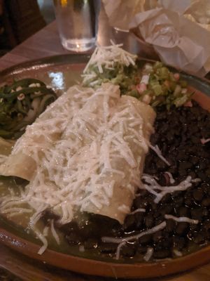 Vegan Portobello and Spinach Enchiladas. 😋 at Limón y Sal in Ventura