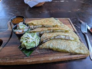 Vegan stuffed quesadilla at Limón y Sal in Ventura