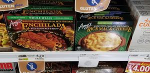 Amy's vegan mac n cheese and vegan enchiladas at Food Lion in Berkeley Springs
