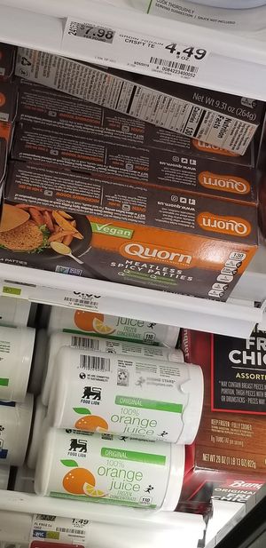 Quorn vegan chicken patties at Food Lion in Berkeley Springs