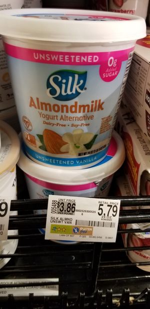 Silk almond milk yogurt, unsweetened at Food Lion in Berkeley Springs
