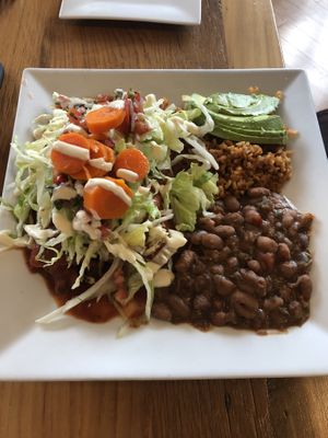 Dinner enchiladas  at Ravens' Restaurant in Mendocino