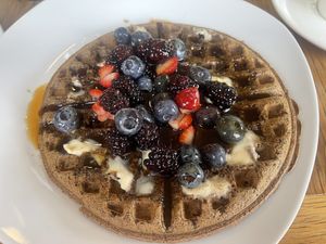 Waffle at Ravens' Restaurant in Mendocino