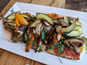 Rustic flatbread at Ravens' Restaurant in Mendocino
