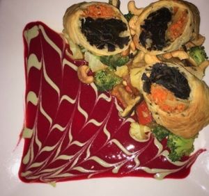 Sea Palm & Root Vegetable Strudel at Ravens' Restaurant in Mendocino