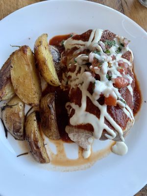 Breakfast burrito   at Ravens' Restaurant in Mendocino