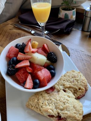 Continental scone breakfast  at Ravens' Restaurant in Mendocino