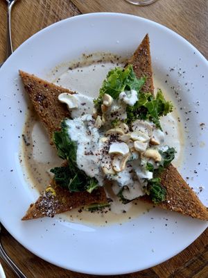 Polenta breakfast  at Ravens' Restaurant in Mendocino