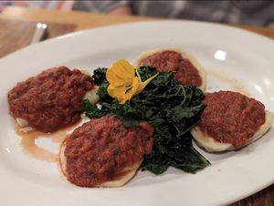 Ravioli at Ravens' Restaurant in Mendocino