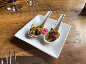 Complimentary Taste at Ravens' Restaurant in Mendocino