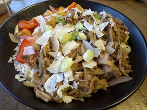Kalua Mushrooms   at Ravens' Restaurant in Mendocino