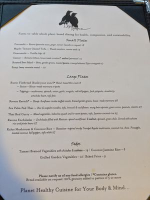  at Ravens' Restaurant in Mendocino