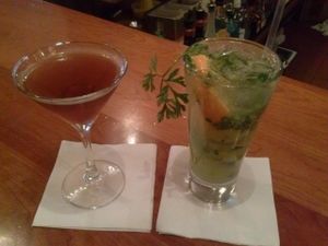 Manhattan and citrus cilantro mojito at Ravens' Restaurant in Mendocino