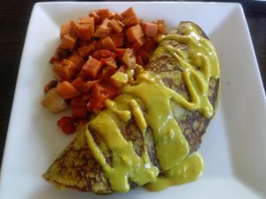 chickpea crepe at Ravens' Restaurant in Mendocino