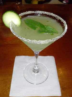 cucumber martini at Ravens' Restaurant in Mendocino