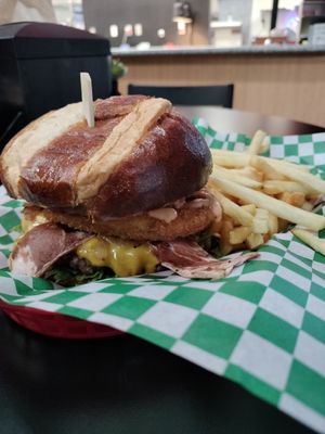 Campfire burger at Plant Slayer in Fresno