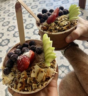 Açai bowls  at The Pressed Pantry in Byron Bay