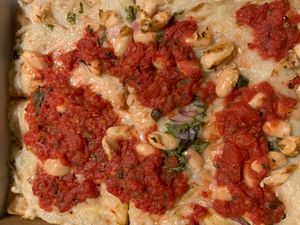 Tuscan vegan pizza with multigrain crust at Buddy's Pizza in Ann Arbor