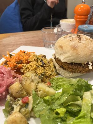 Vegan burger   at The Cafe At Green Pavilion in Buxton