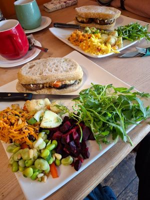 Excellent vegan lunch for two at The Cafe At Green Pavilion in Buxton