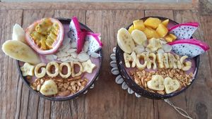 Superberry Acai Bowl & Pitaya Passion Bowl at Beach Coconuts Bowls in Koh Phangan