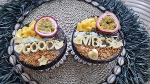 Black Lava Bowl at Beach Coconuts Bowls in Koh Phangan