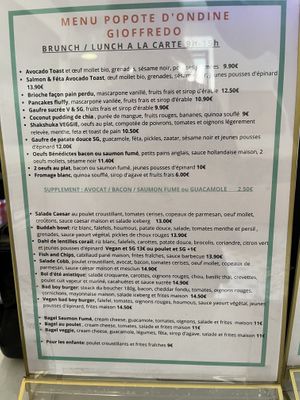 menu   at La Popote D'Ondine in Nice