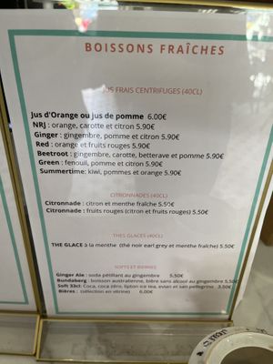 menu  at La Popote D'Ondine in Nice