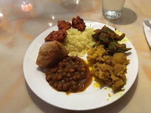 vegan options from the buffet at Star of India in Fort Collins
