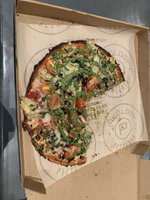 Veggie pesto pizza  at Pieology - West Towne Marketplace in El Paso