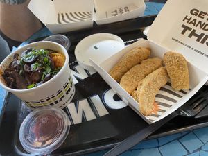 Mac and cheese and chicky nuggets   at Beatnic - Seaport District in New York City