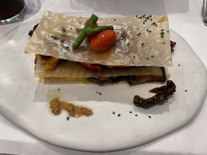 Milfulles de verdures a la graella  at La Fàbrica in Vilafranca Del Penedes